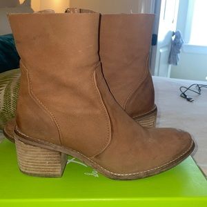 Brown vegan leather boots